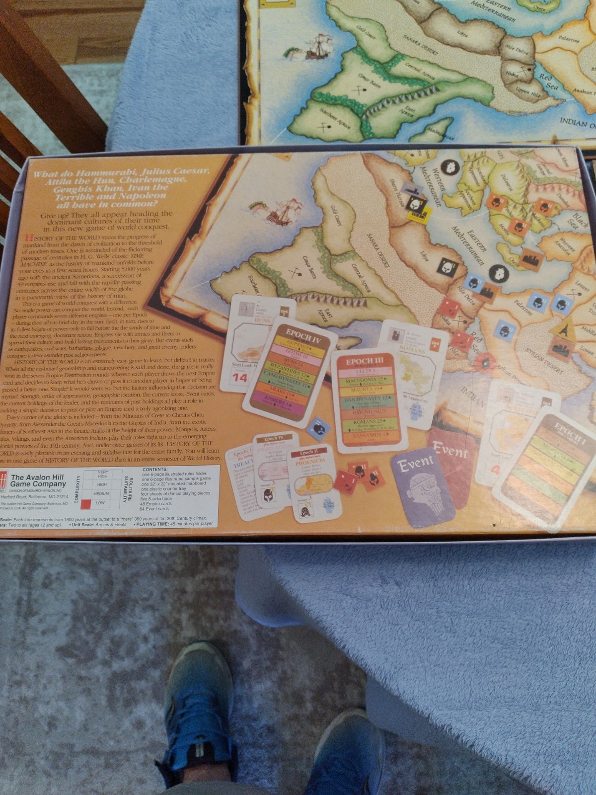 History of the World Board Game Avalon Hill 1993 Complete