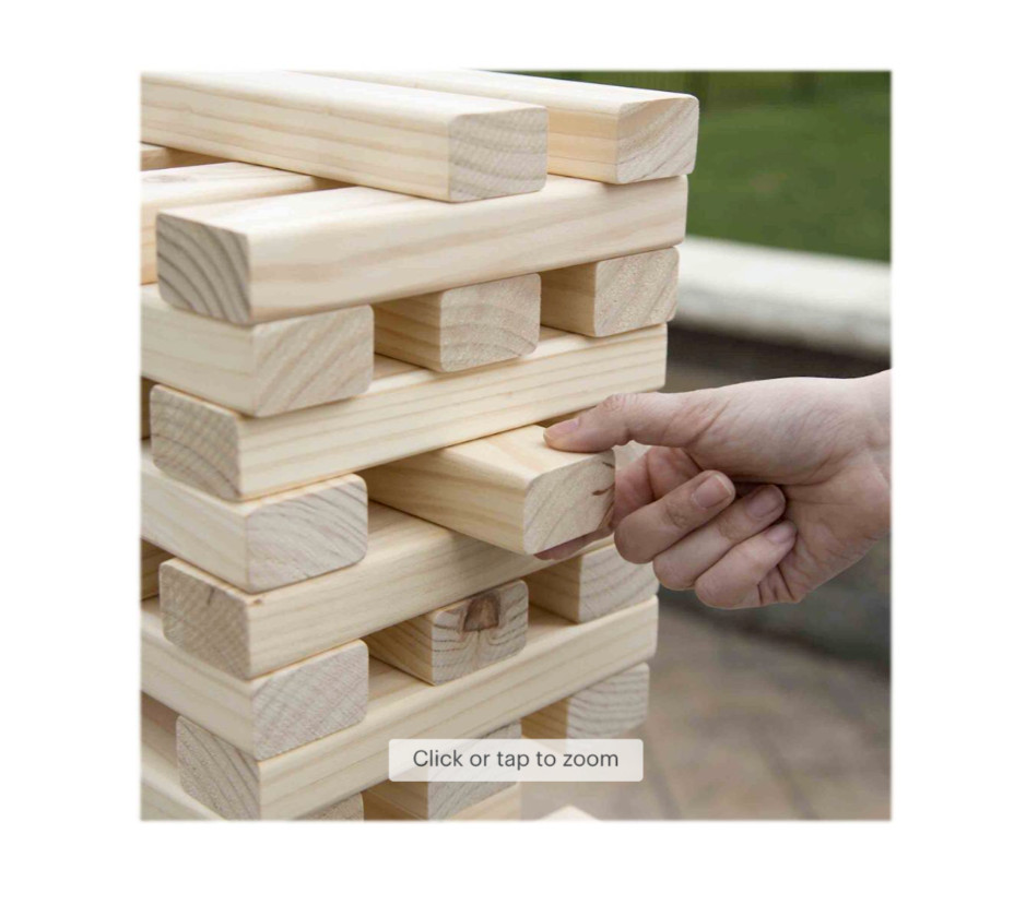 Nontraditional Giant Wooden Blocks Tower Stacking Game by Hey! Play!