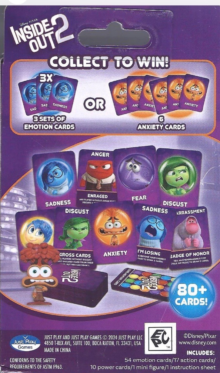NEW Disney Pixar INSIDE OUT 2 Card Game MIXED-UP EMOTIONS w/Collectible Figure