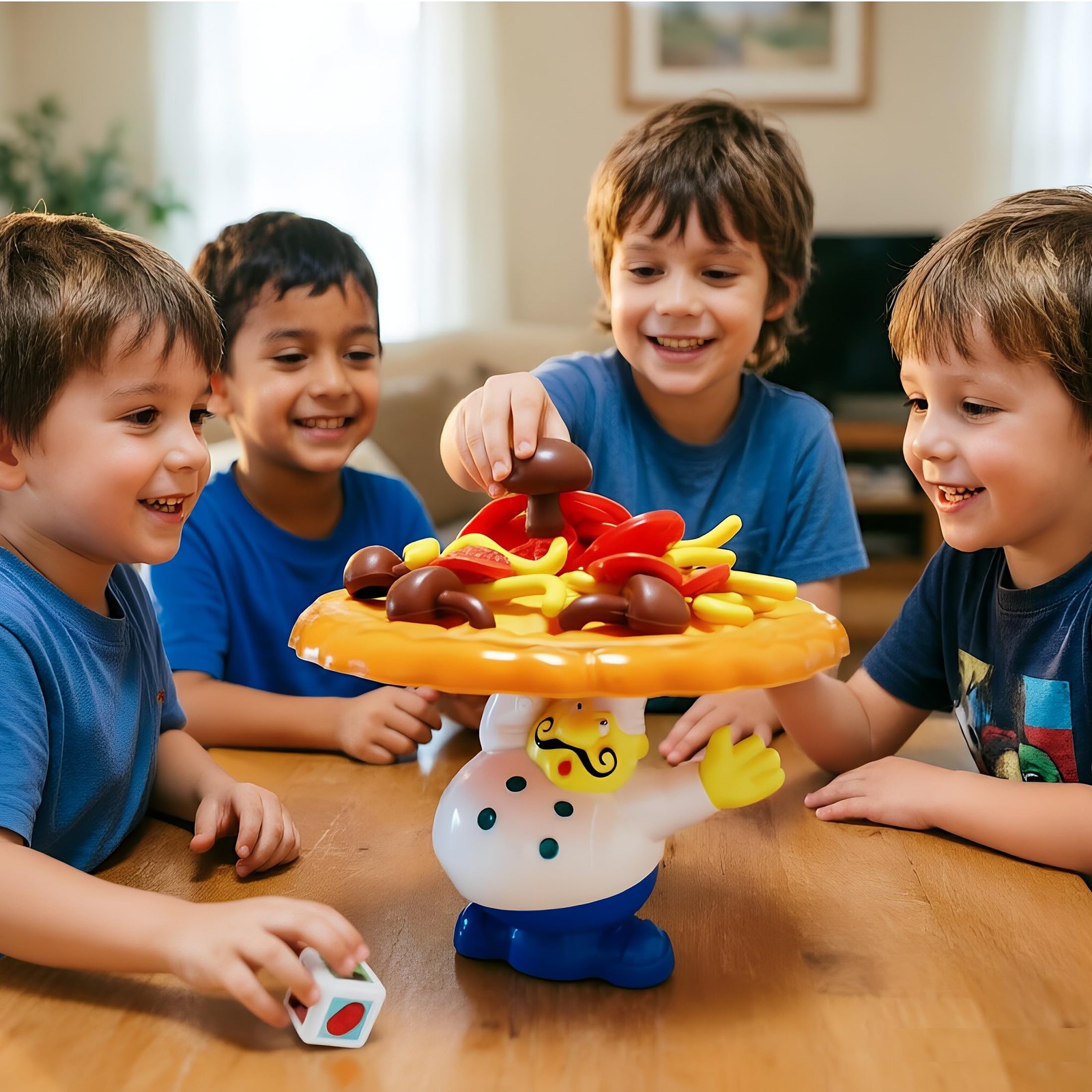 Pizza Stack Game, 2-4 Player Family Party Toy, Kids Adults 5+
