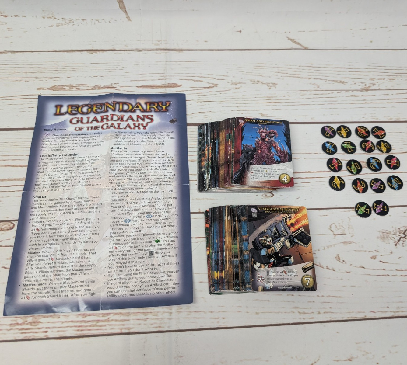 Legendary Marvel Guardians of the Galaxy Upper Deck Board Game No Box Complete