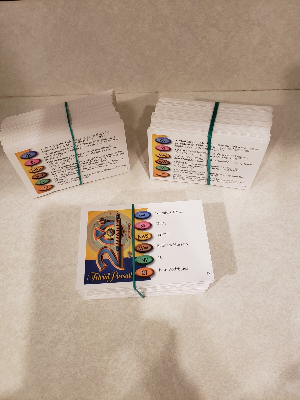 Trivial Pursuit 20th Anniversary Edition Deck – 400 Cards! CARDS ONLY