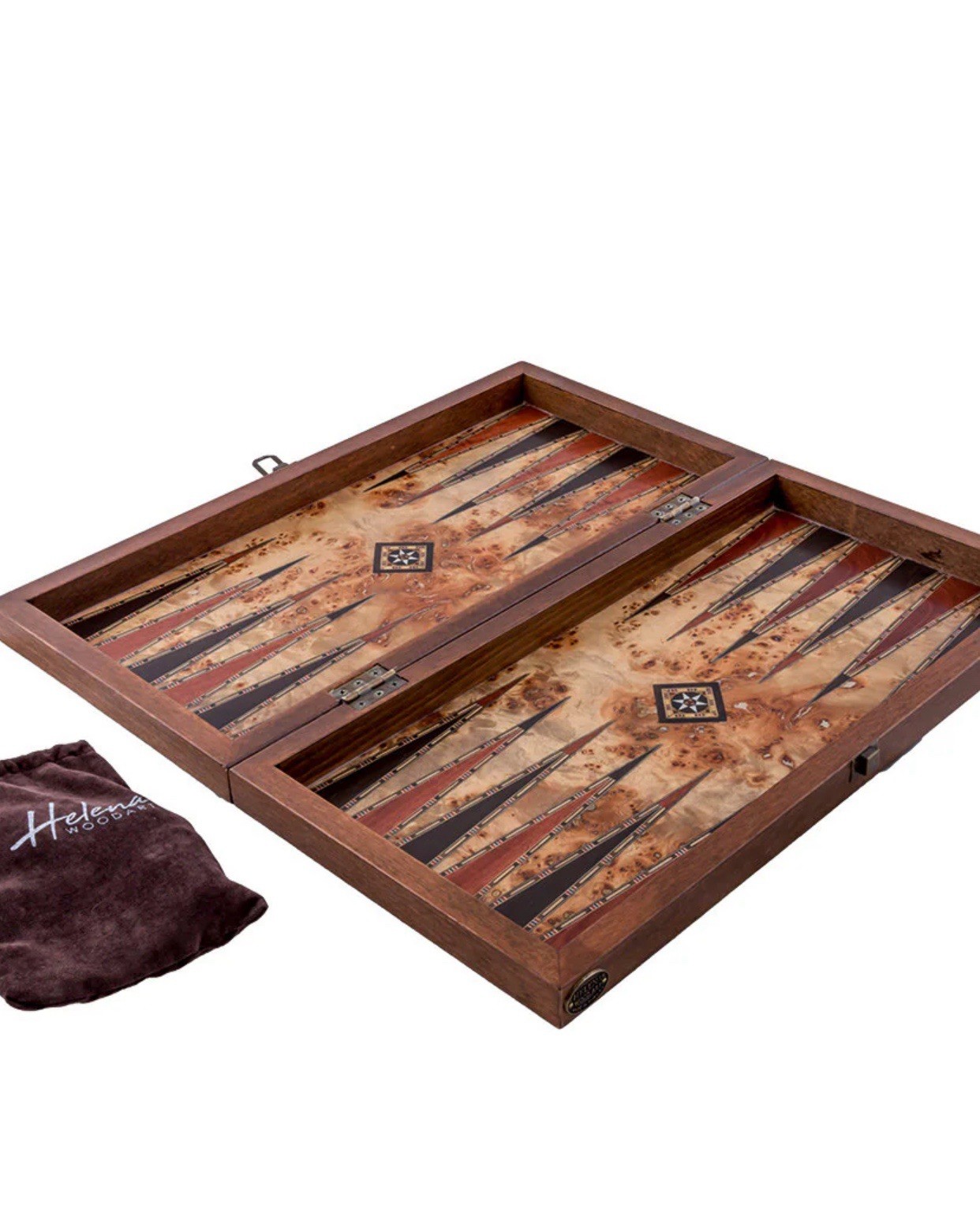 Hand made natural wooden Backgammon Set
