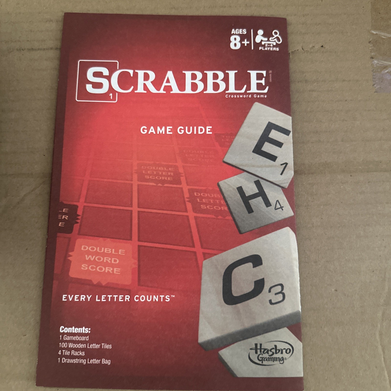 Hasbro Gaming Scrabble Crossword board game A8166 intact AND complete 100 TILES