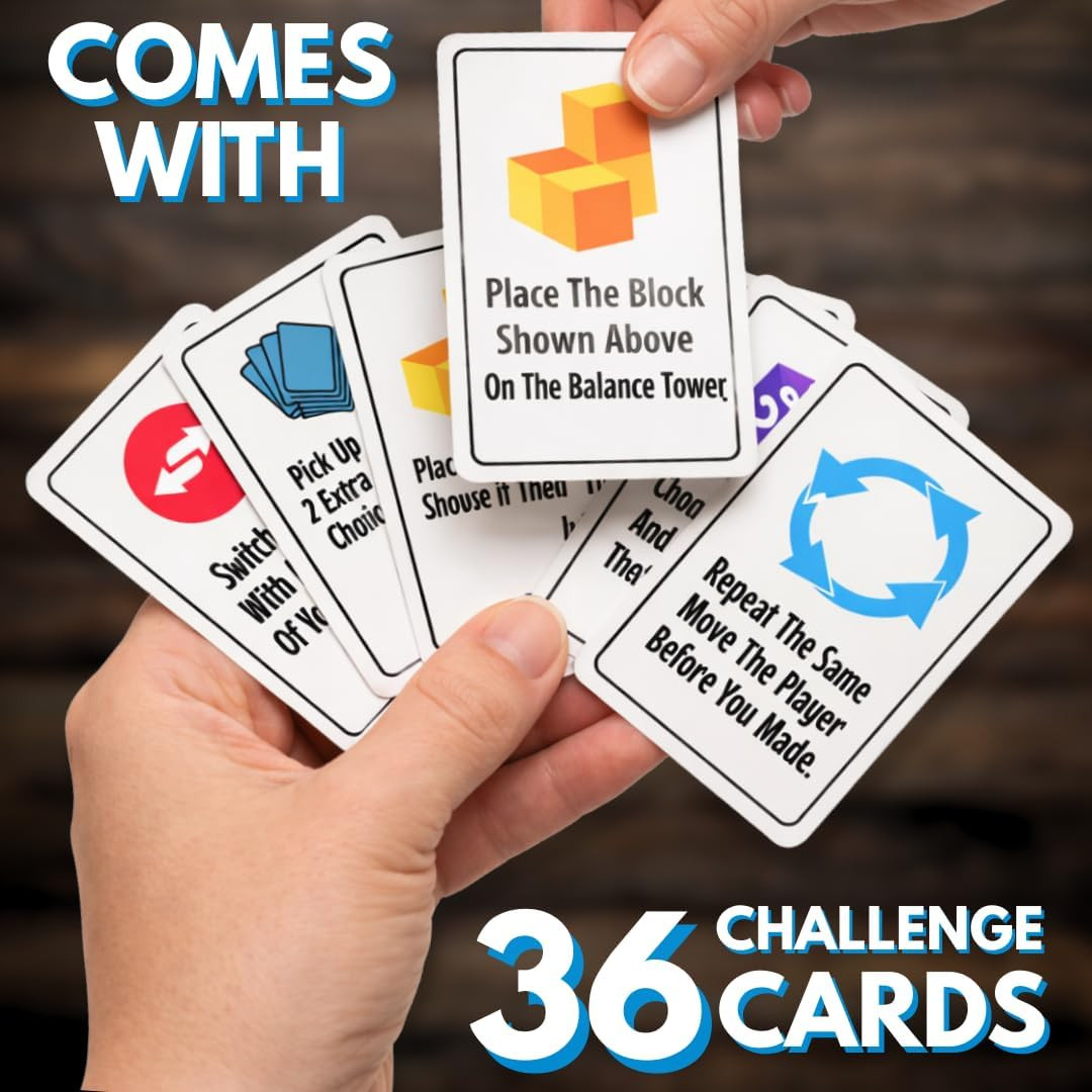 Stack Attack Tower Game, Fun Balance Games for Kids & Adults, Family Game Night