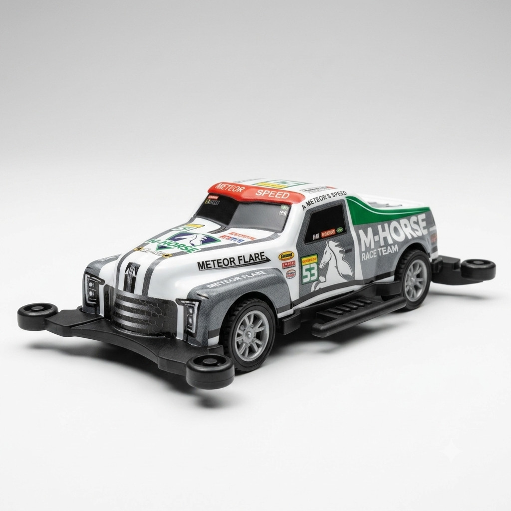 Vintage-Style M-Horse Race Team “Meteor Flare” Pull-Back Toy Truck No. 53
