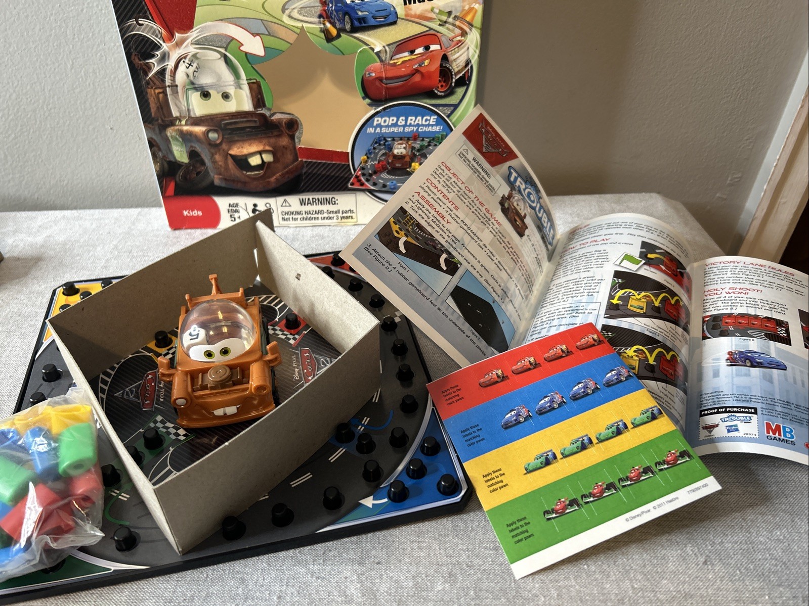Disney Pixar Cars 2 Pop-O-Matic Trouble Game With Mater New in Box