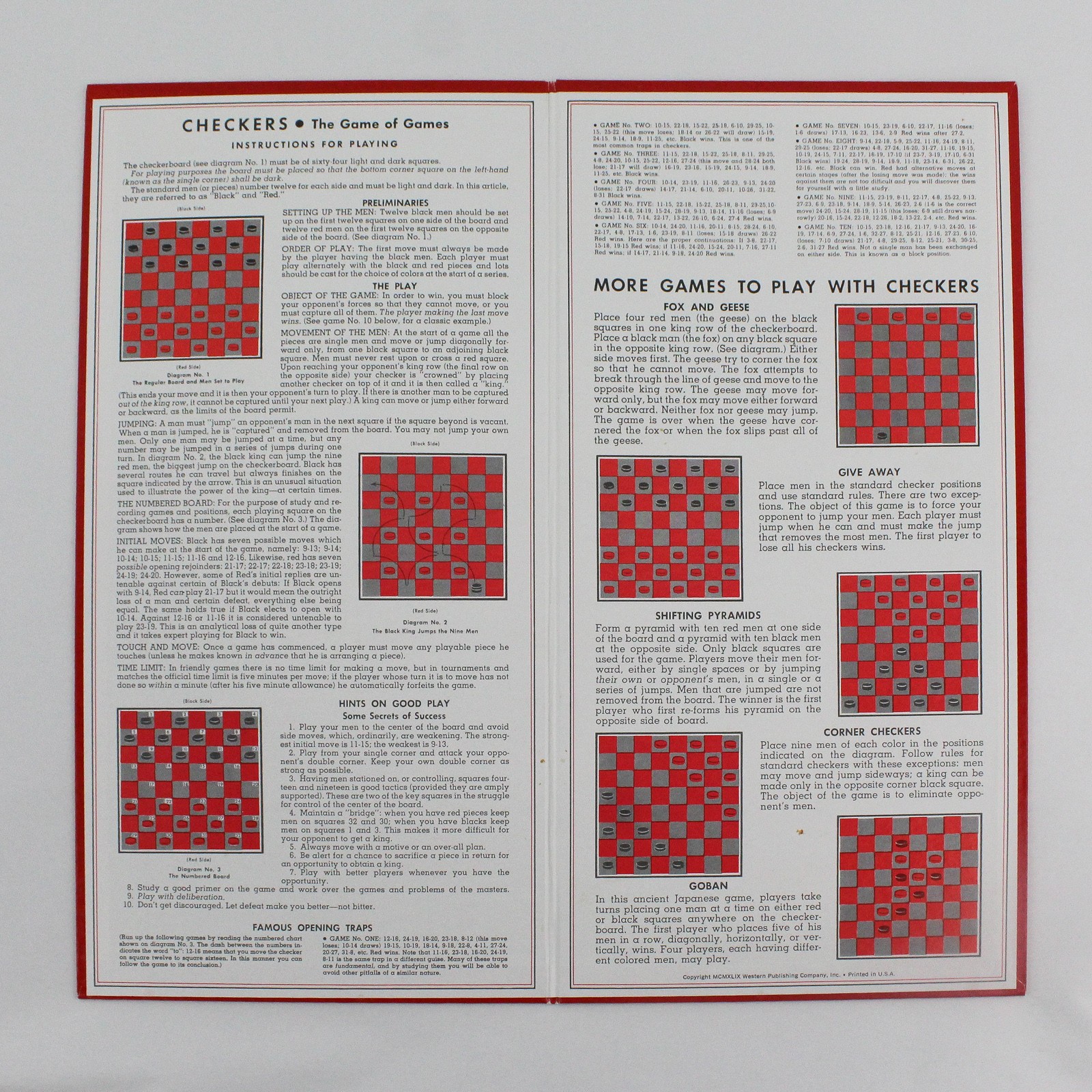 Vintage 1974 Checkers and Five Other Board Games By Whitman