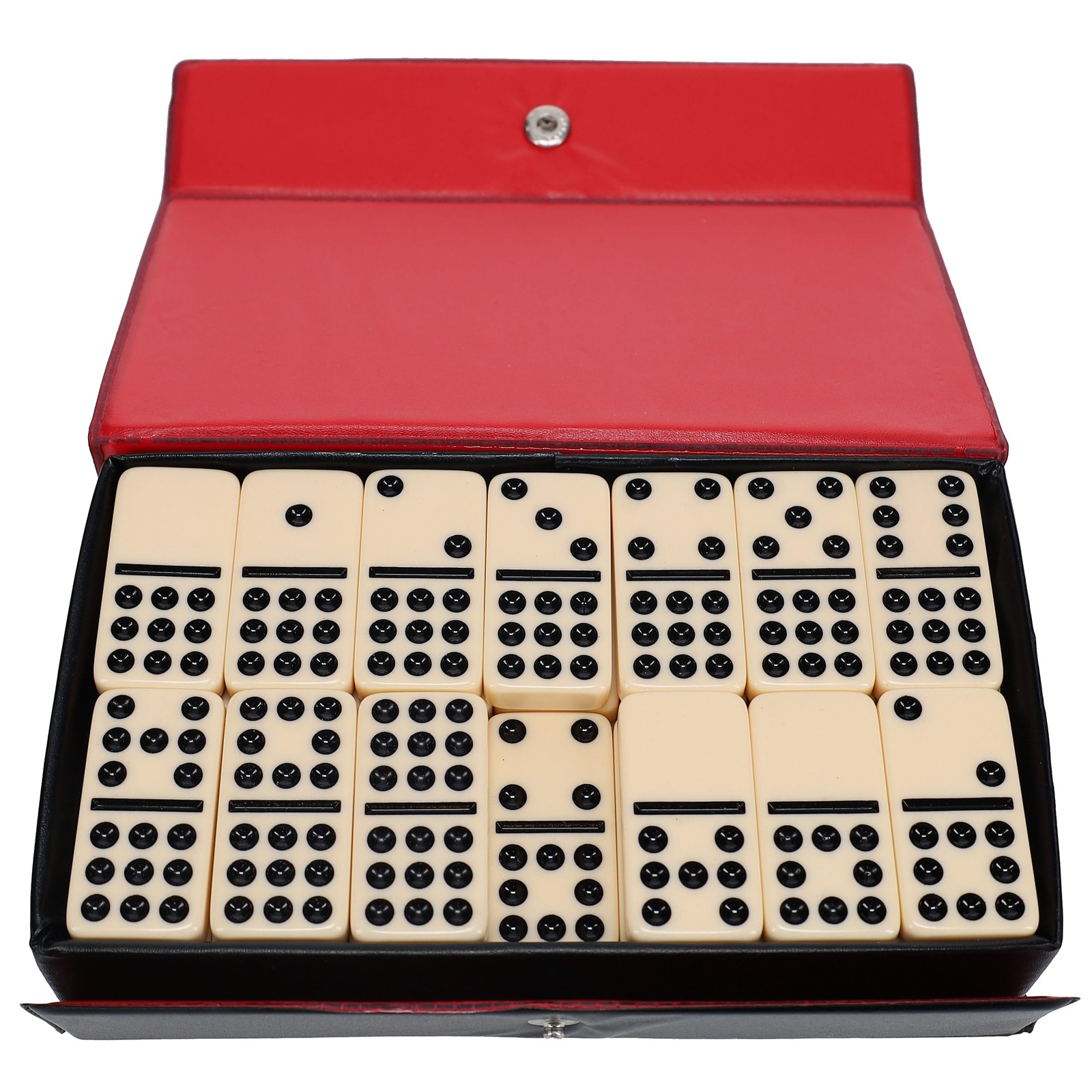 WE Games Double Nine Dominoes – Ivory Color Tiles, Club Size