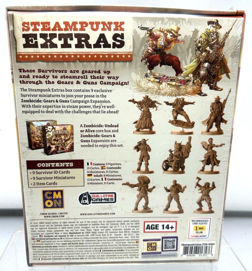 Zombicide: Undead or Alive – Steampunk Extras (Kickstarter Extras) – Brand New!