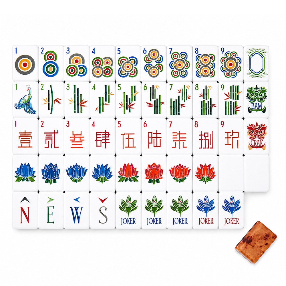 160PC American Mahjong Tiles Set 4-Layer Acrylic Wood Grain Game Pieces US Stock