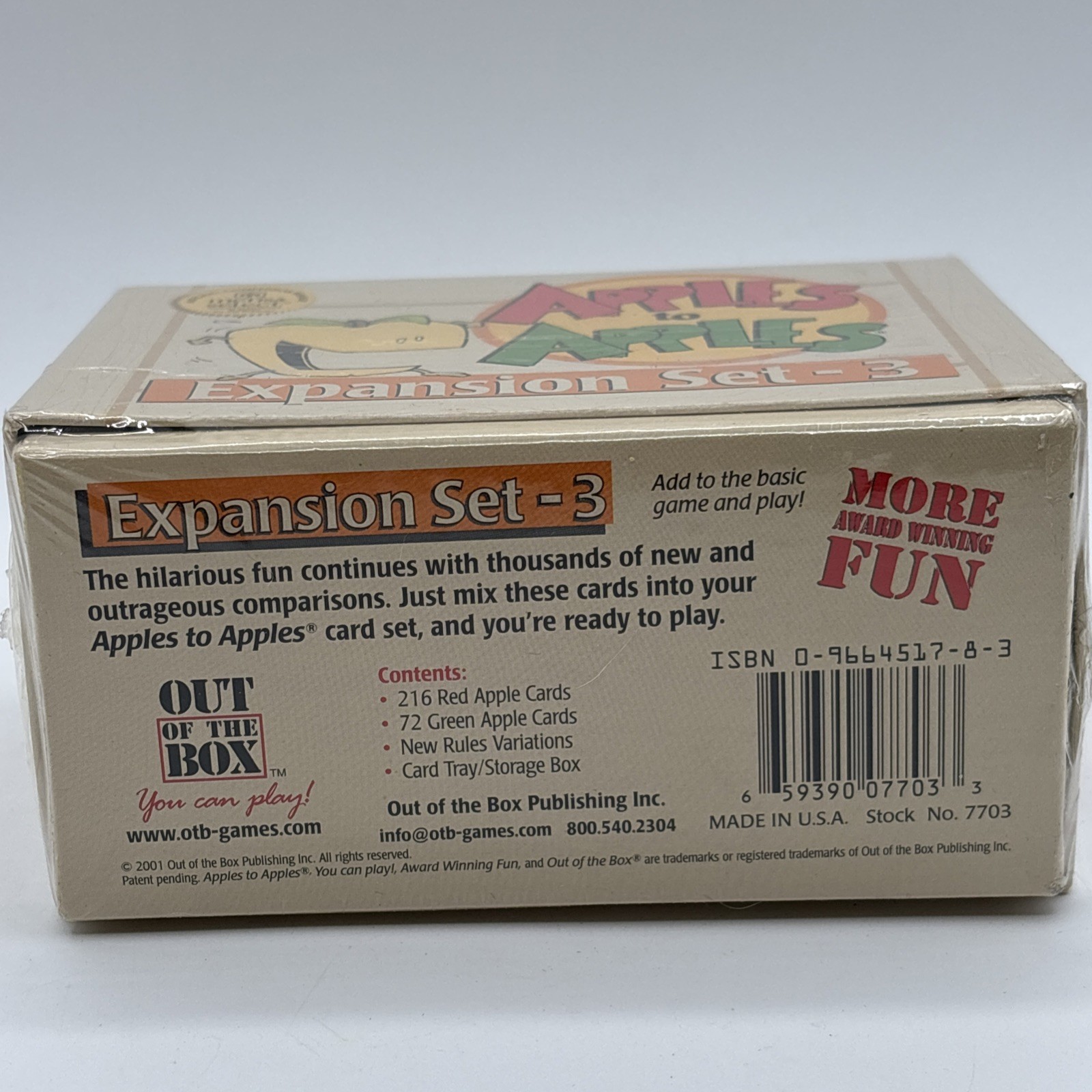 Apples To Apples Expansion Set 3 by Out of the Box Publishing, 2001 – New SEALED