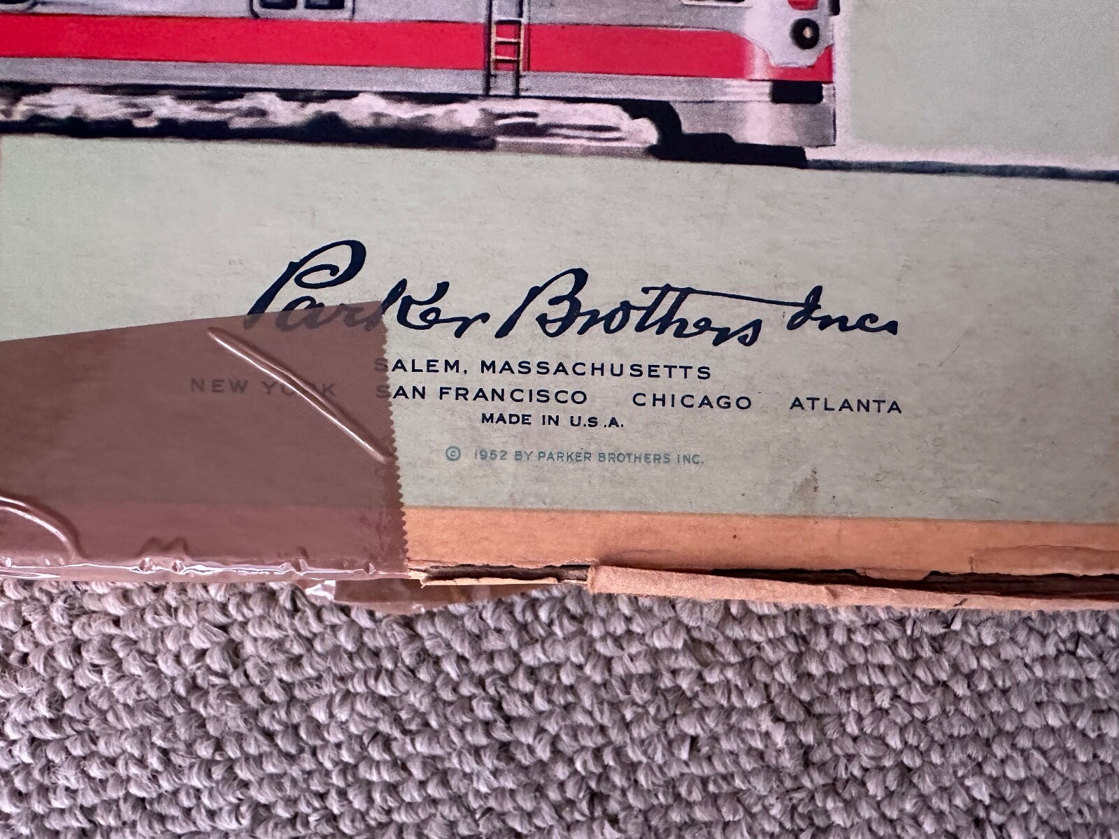 VINTAGE 1952 PARKER BROS ACROSS THE CONTINENT UNITED STATES BOARD GAME -COMPLETE
