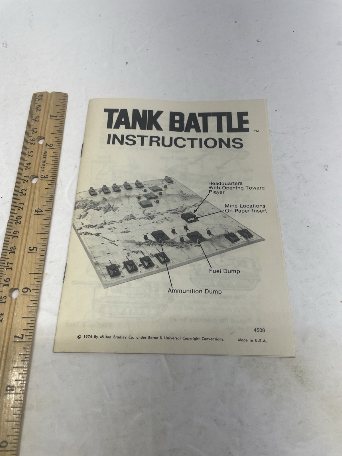 Milton Bradley Tank Battle Instruction Manual 1975 Replacement Army Game Vintage