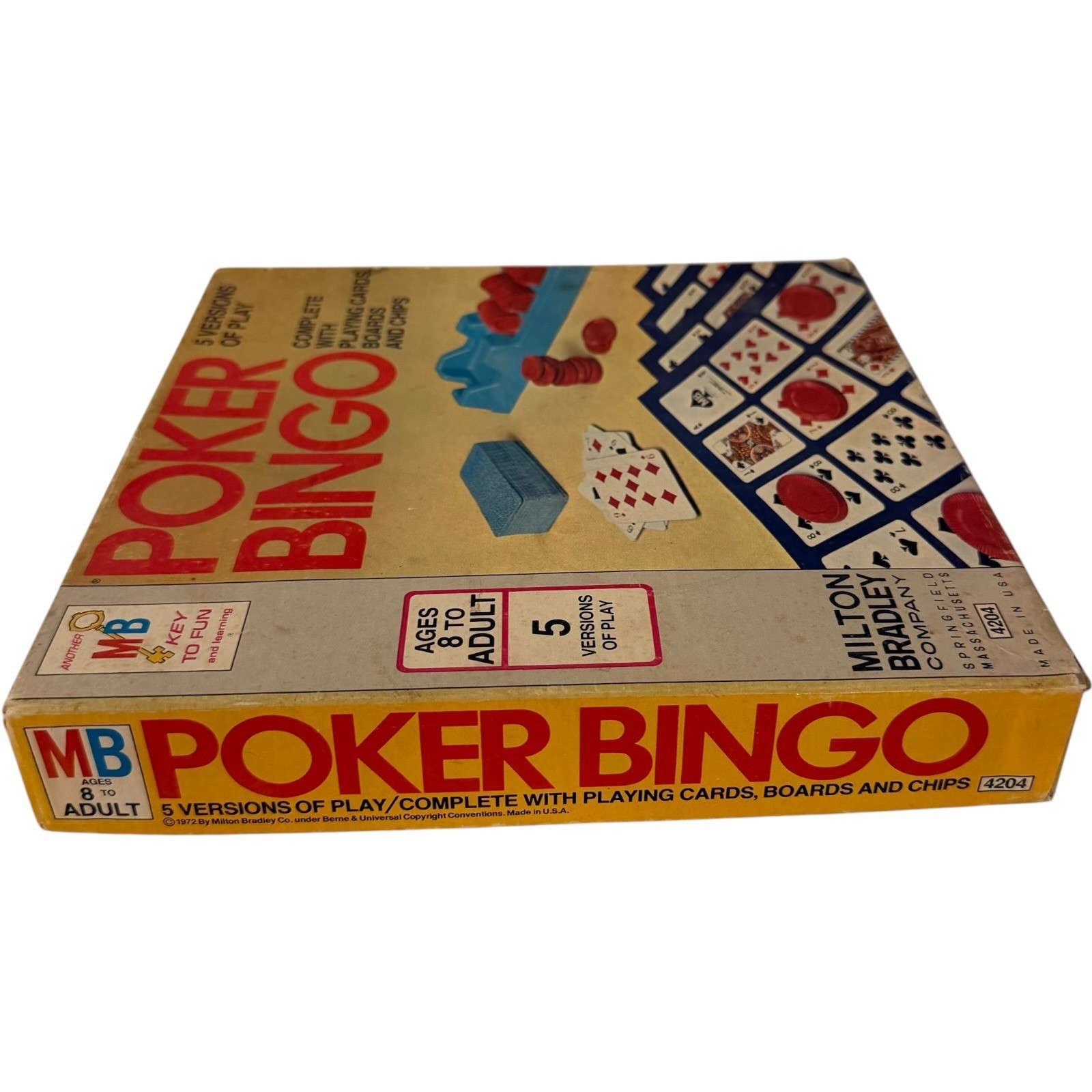 Milton Bradley Poker Bingo 4204 Vintage 1972 Board Game Complete Used