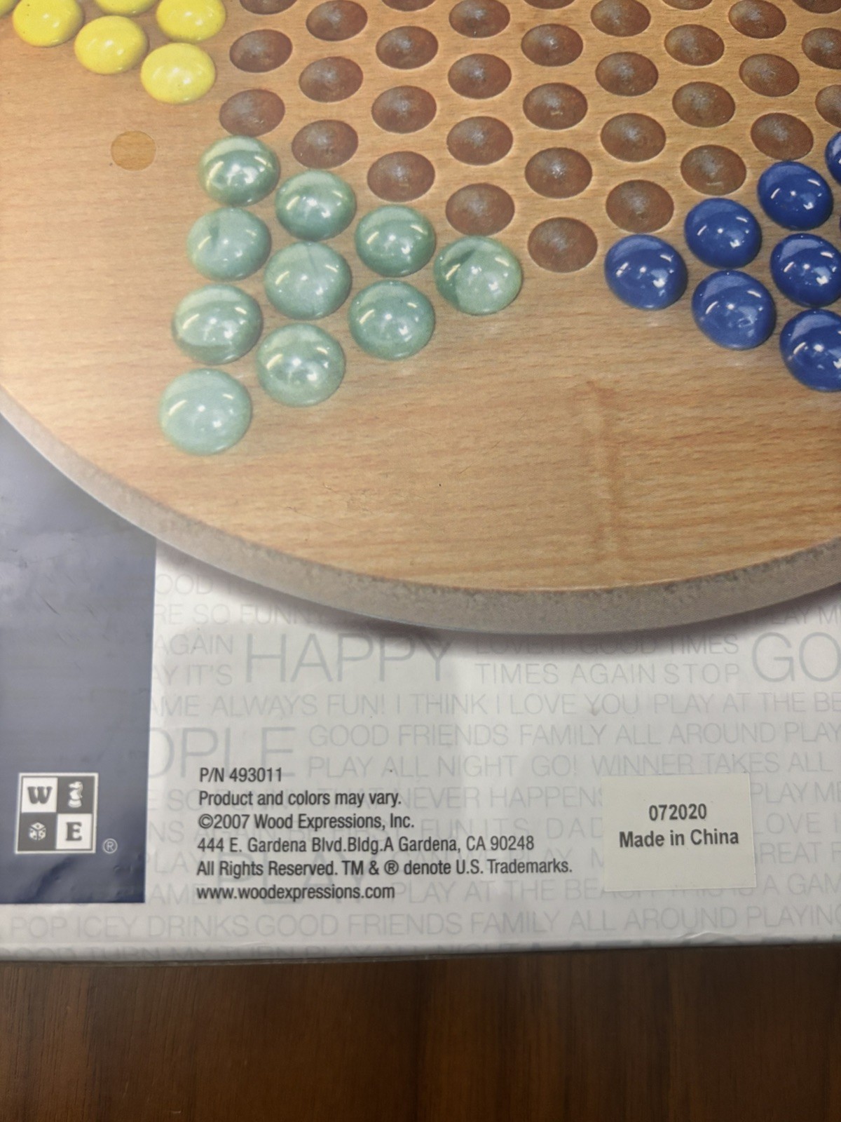 WE Games Solid Wood Chinese Checkers Set Glass Marbles 11.5 Inch NEW Sealed ‘07