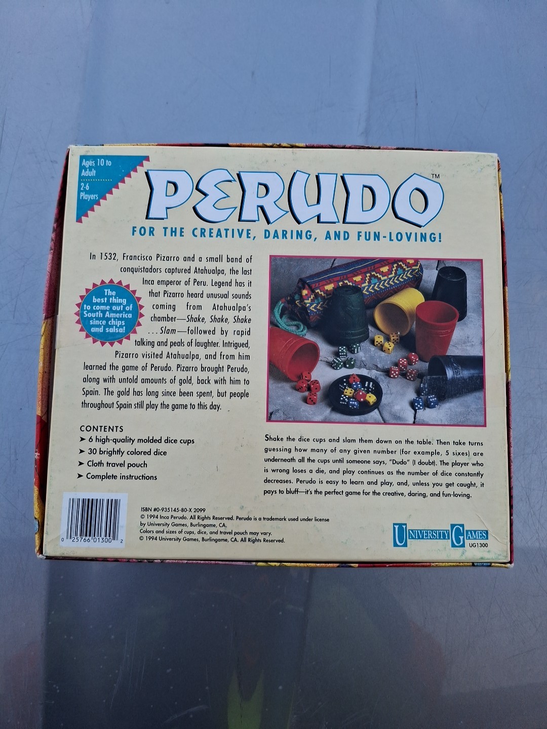 Perudo Liar’s Dice Ancient Inca Bluffing Game 1994 University Games COMPLETE