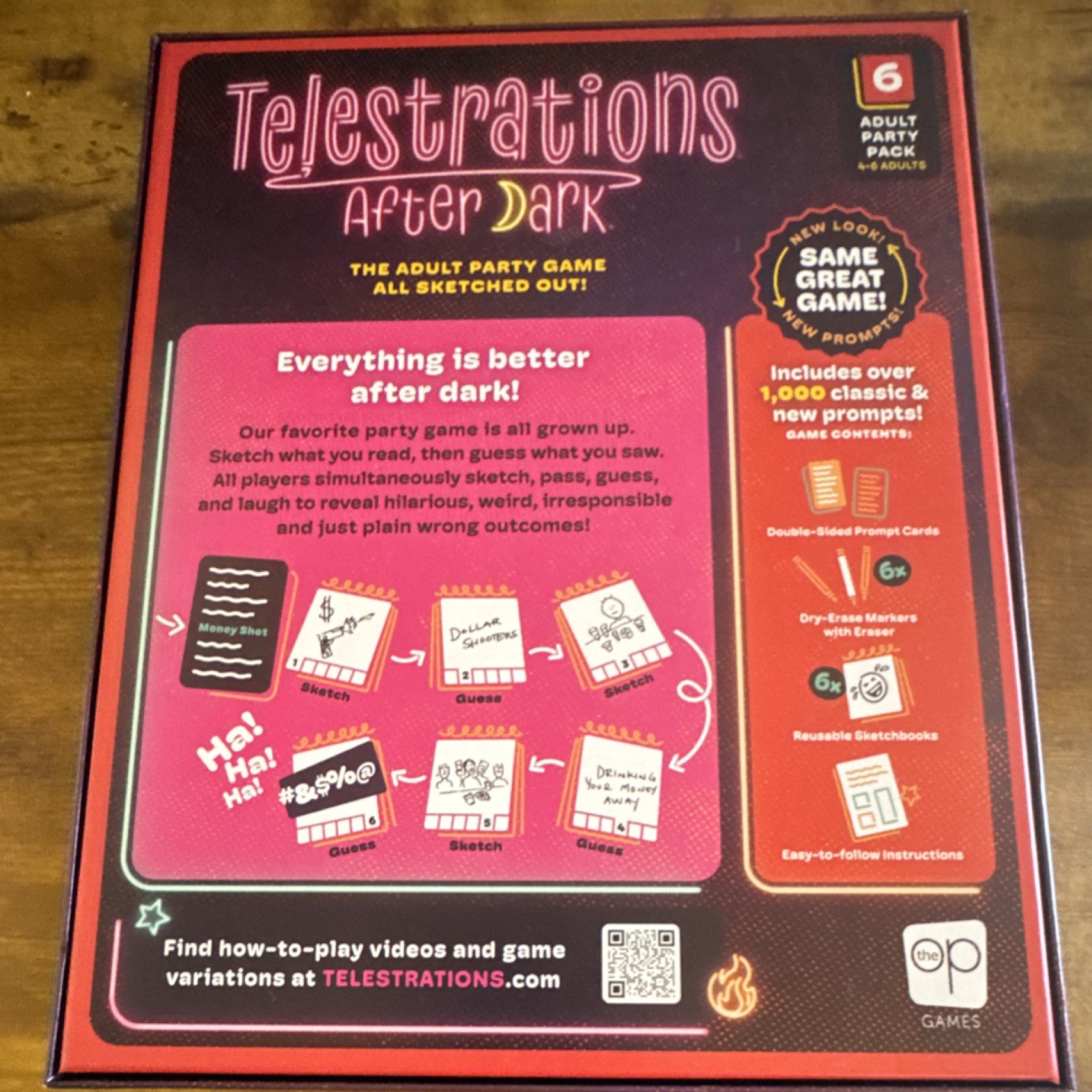 USAopoly Telestrations After Dark Adult Party Game 4-6 Players Dry-Erase Markers