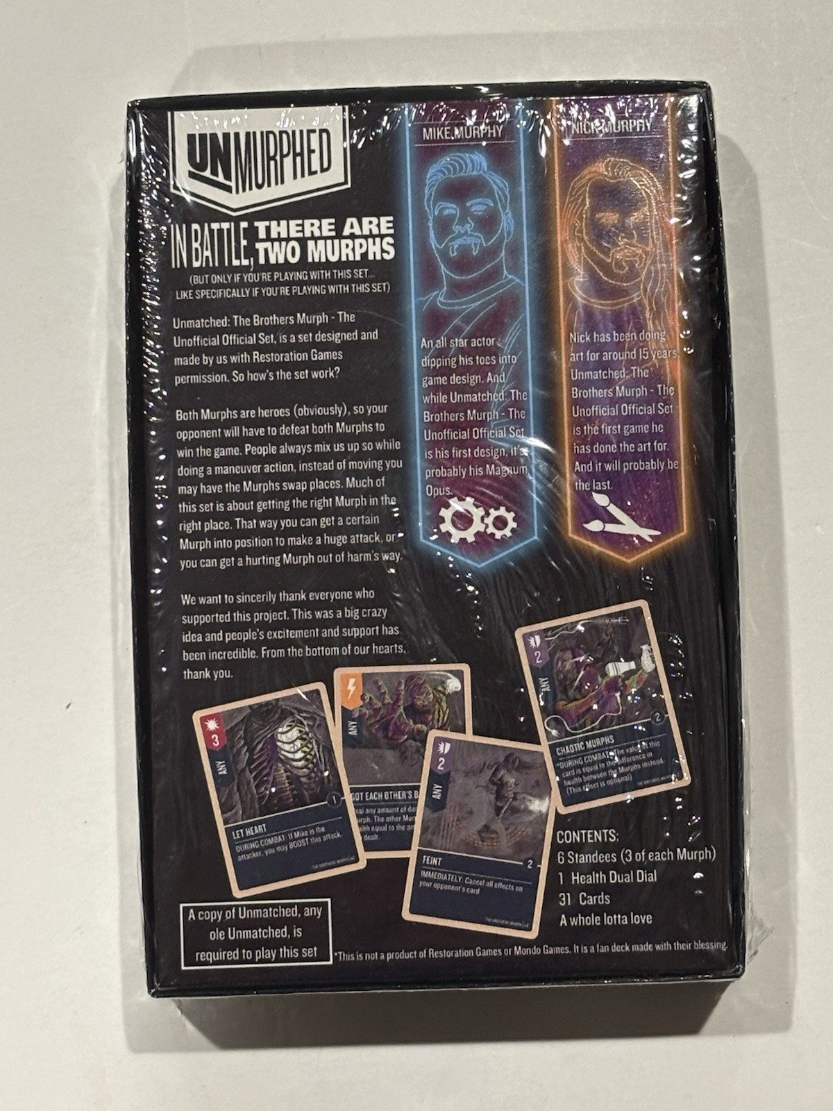 NEW Unmatched Brothers Murph Unmurphed Kickstarter Exclusive Board Game