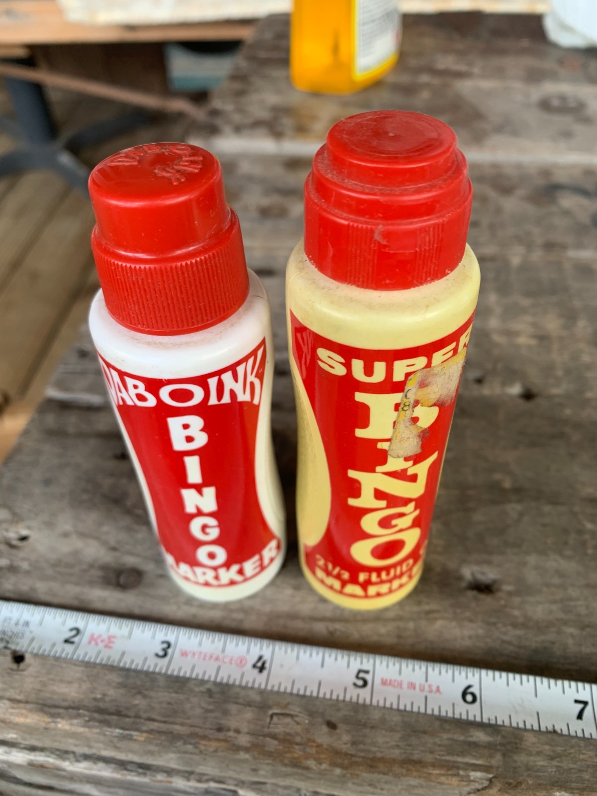 vintage Dab-O-Ink brand bingo marker & Super Bingo Marker Red Partial