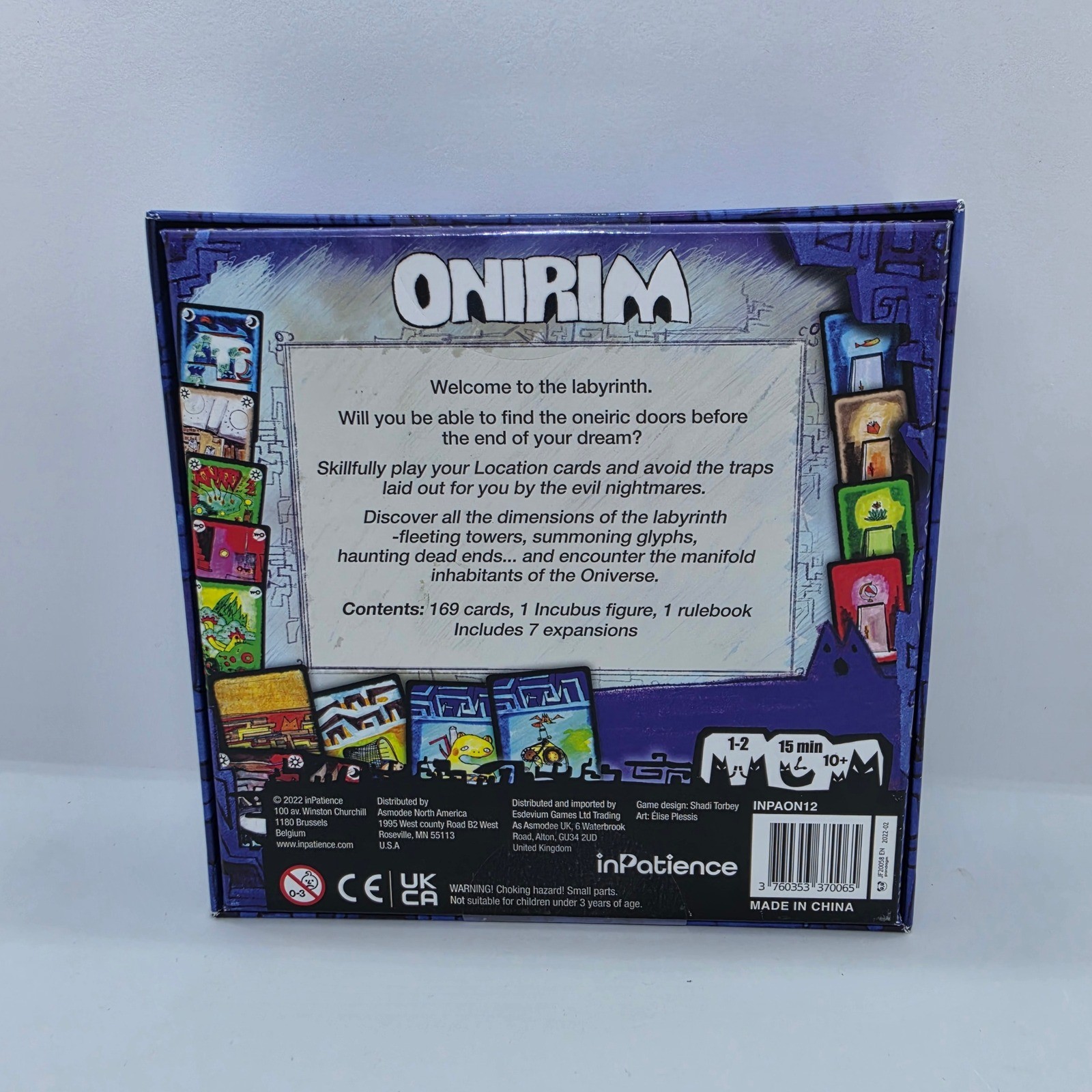 Onirim Board Game Shadi Torbey inPatience Oniverse Card Game with 7 Expansions
