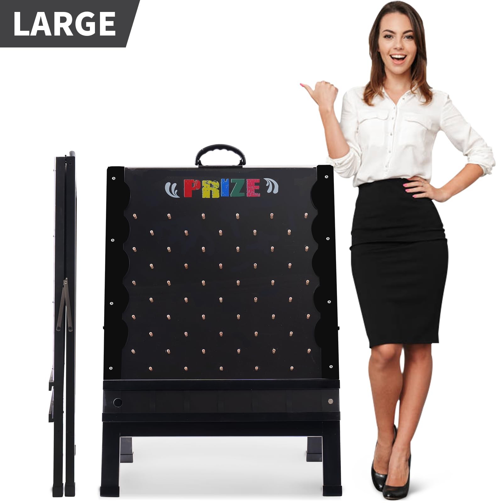 Prize Drop Game Board, 21″x30″ Foldable Double-Sided Design with Wooden A-Fra…
