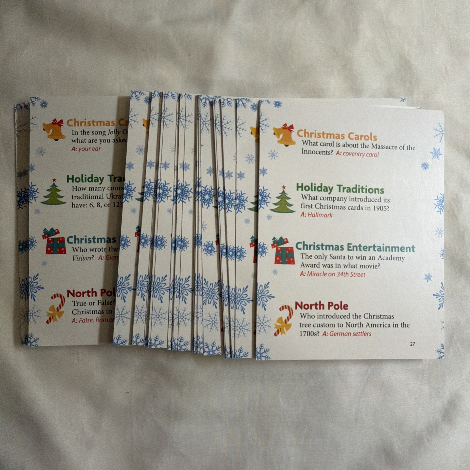 Christmas Trivia Card Game – Travel Sized – for 2 or More Players Ages 12 and Up