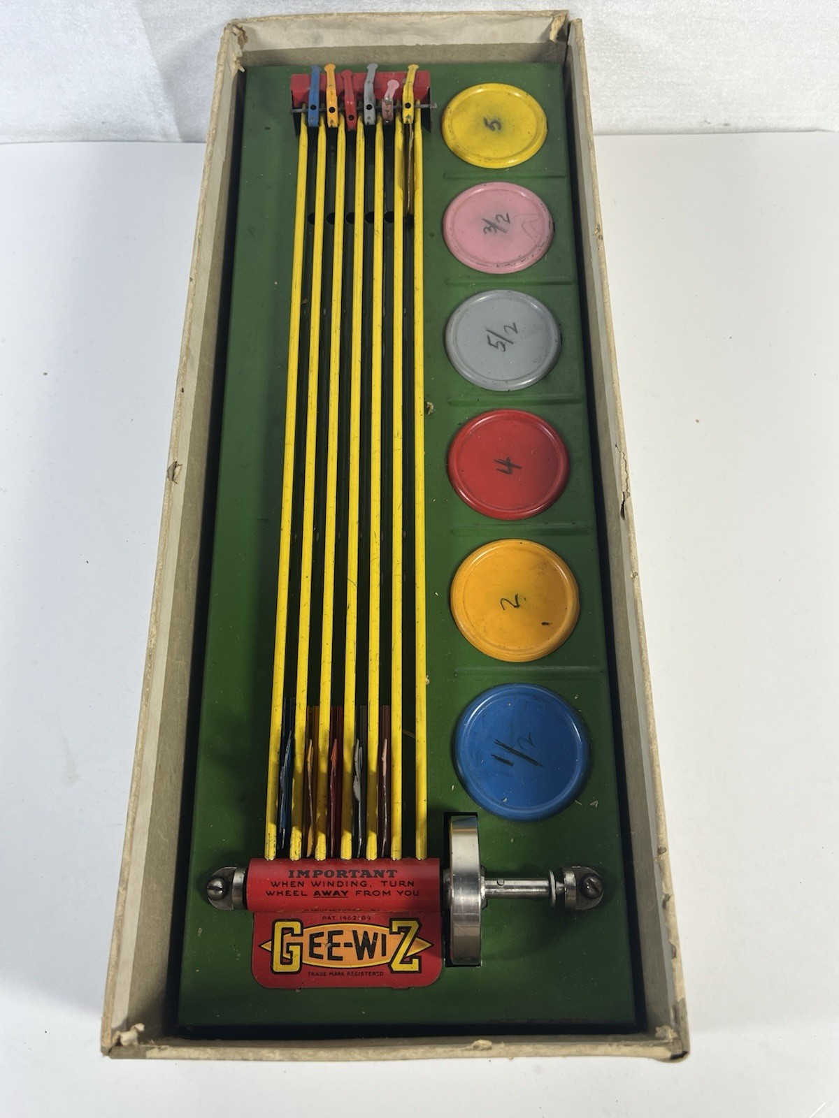 Antique GEE-WIZ No. 40 Wolverine Supply Toy Metal Horse Racing Game
