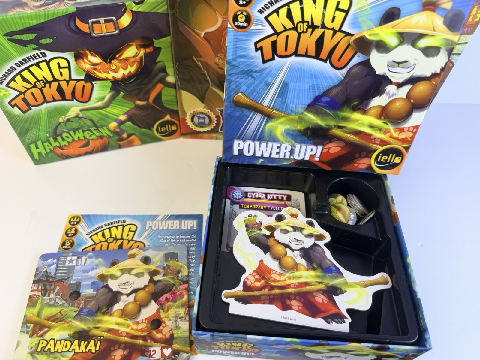 King Of Tokyo Richard Garfield Board Game with Halloween & Power Up Expansions!