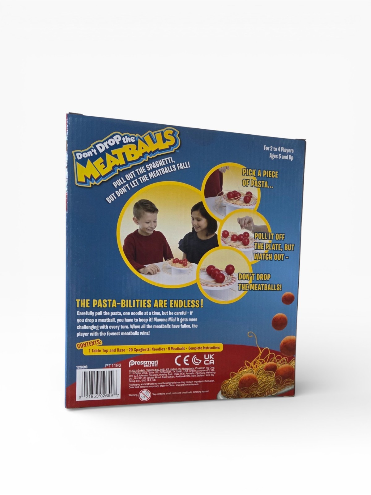 Don’t Drop the Meatballs Pressman Kids Action Board Game Family Fun