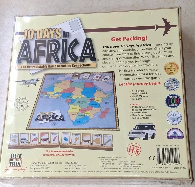 10 Days in Africa Board Game Out of the Box Publishing NEW SEALED