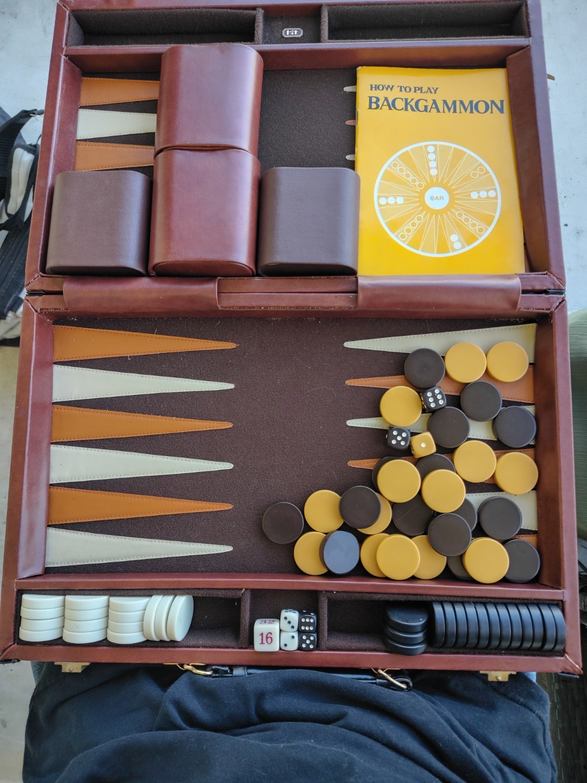 Vintage H.I.T. Industries Backgammon Set Complete Case Manual Extras – Pristine