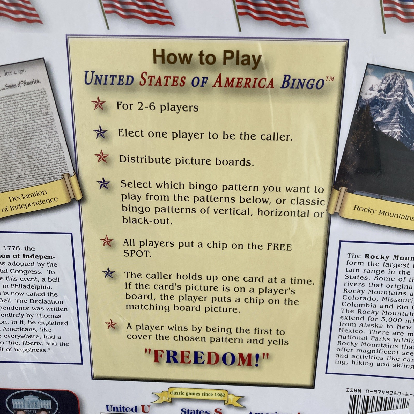 Lucy Hammett # 2377 United States of America Bingo New Sealed Game 2010 Made USA