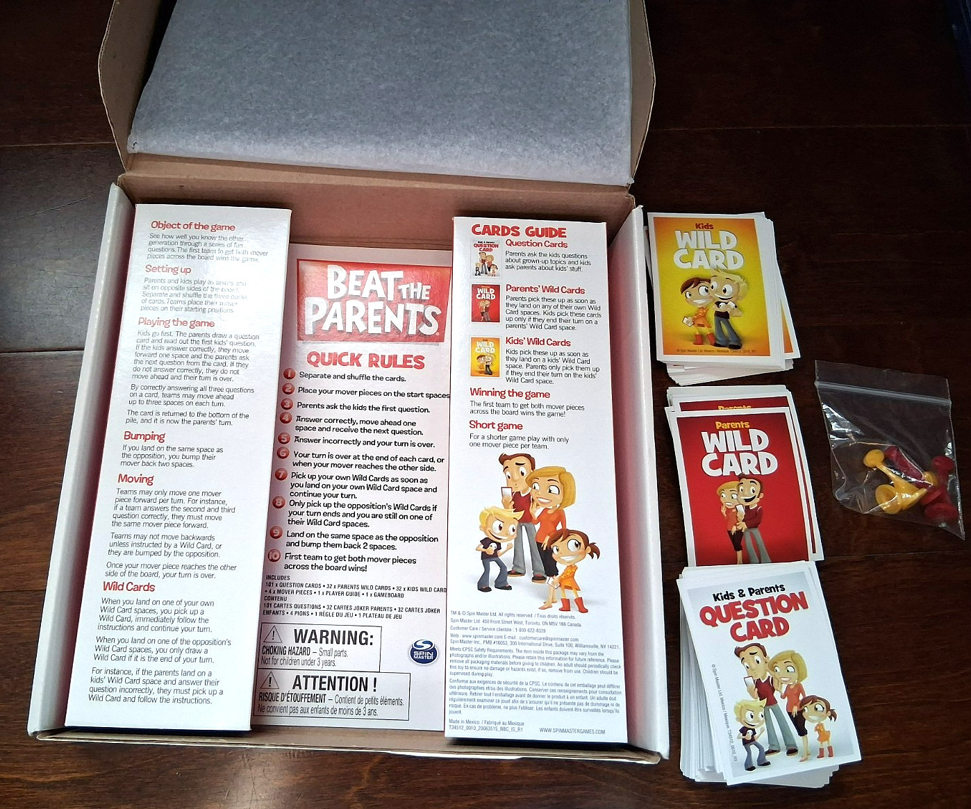Beat the Parents Board Game Spin Master Kids vs Parents Trivia Open Box Unplayed