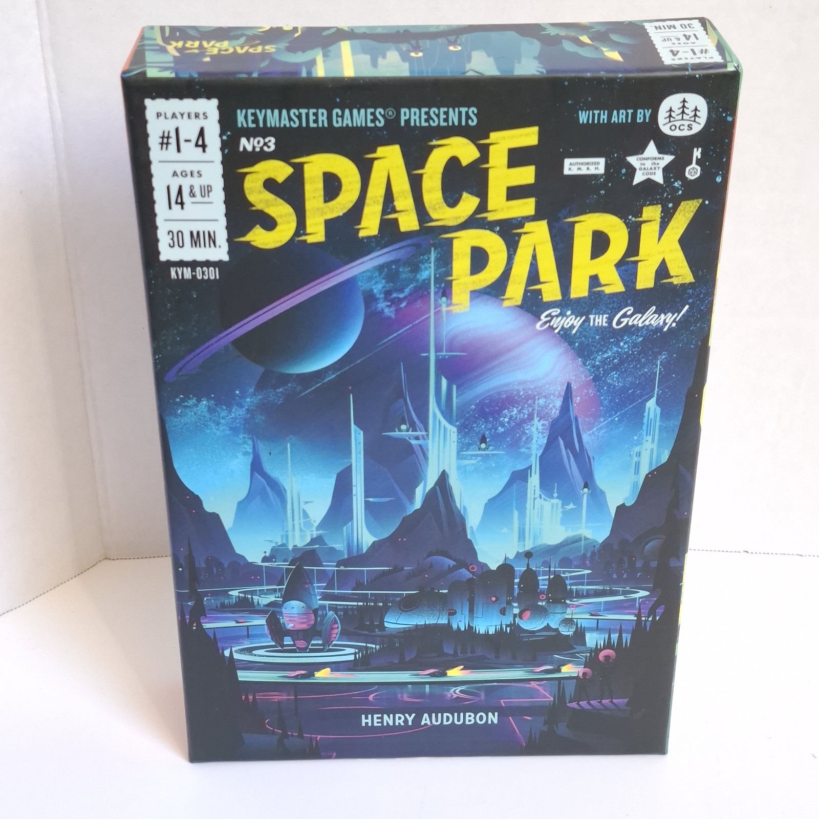 Space Park Board Game By Keymaster Games Henry Audubon Complete 2018 1-4 Players