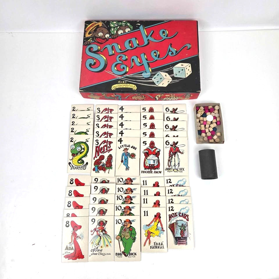 Vintage SNAKE EYES Game Circa 1930s By Selchow & Righter No. 27