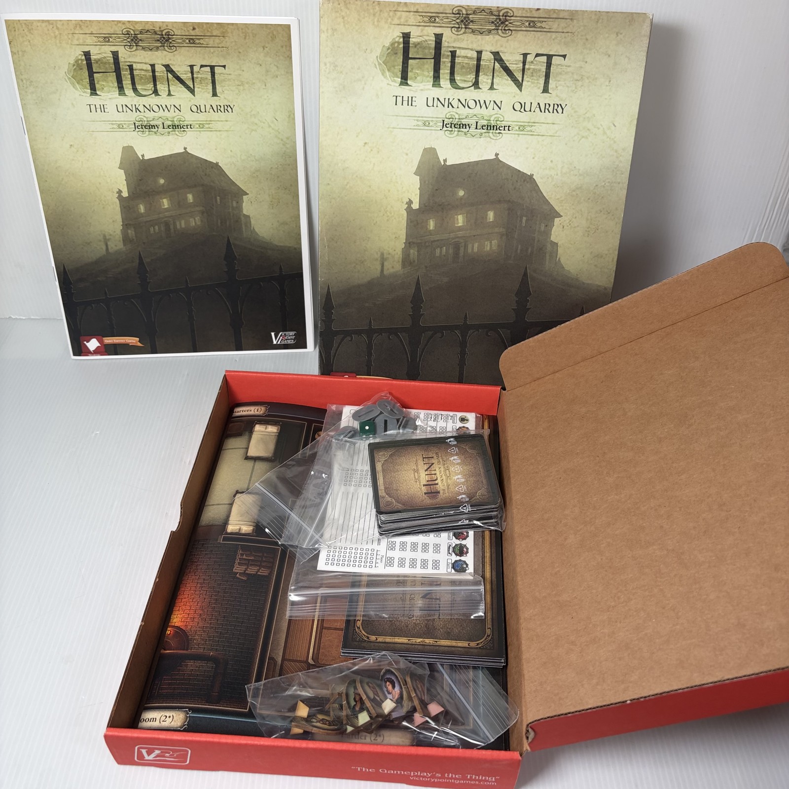 Hunt The Unknown Quarry Board Game Victory Point Games Deduction Combat Mystery