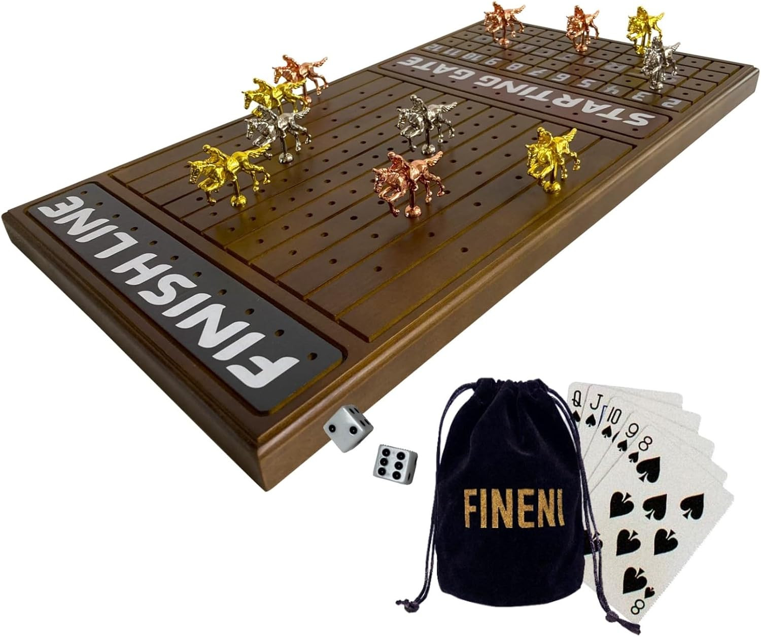 Horse Racing Game for Adults, Horse Race Board Game with 11 Luxurious Metal Hors