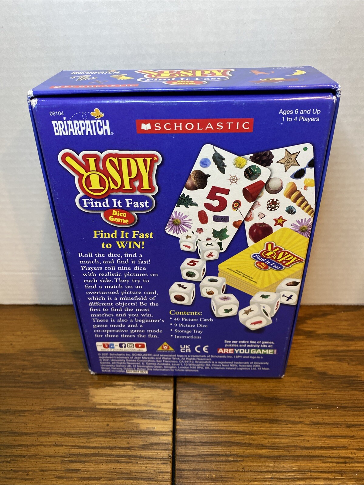 New – Briarpatch Scholastic I Spy Find It Fast Dice Game – Ages 6+ | 1-4 players