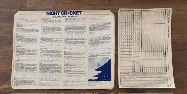 VINTAGE 1978 – World Series Cricket WSC -Night Cricket Board Game – RARE