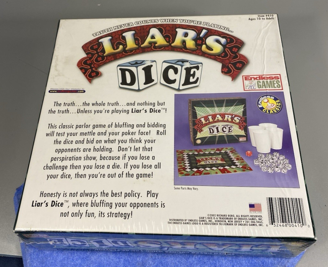 SEALED NEW Liar’s Dice Endless Board Games Family Fun Party Night