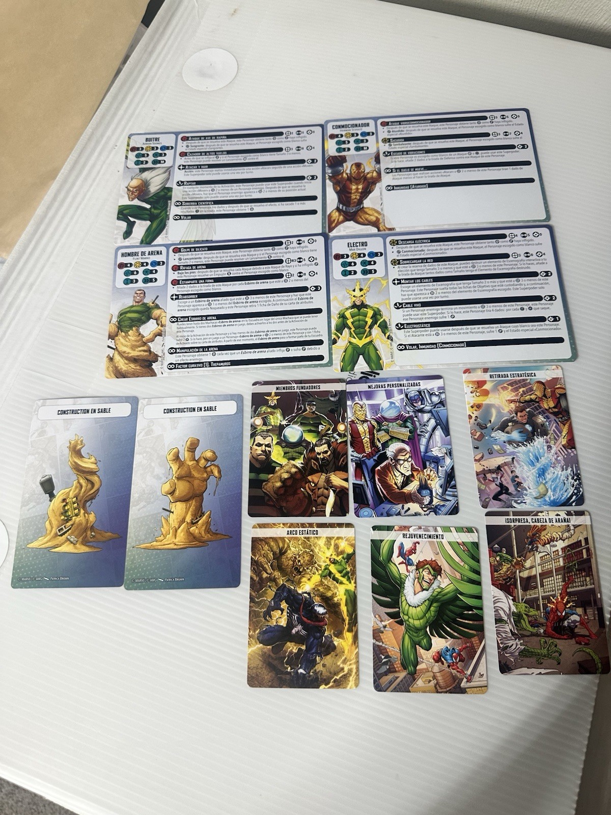 Marvel Crisis Protocol Sandman Electro Vulture Character & Tactic Cards Spanish