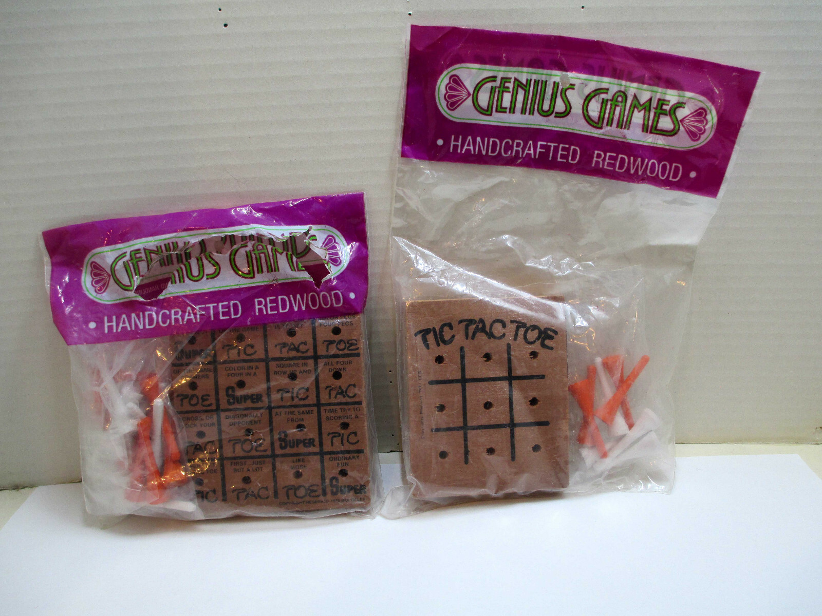 VTG Genius Games Super & Traditional Tic Tac Toe Games Wood Board Golf Tee Pegs