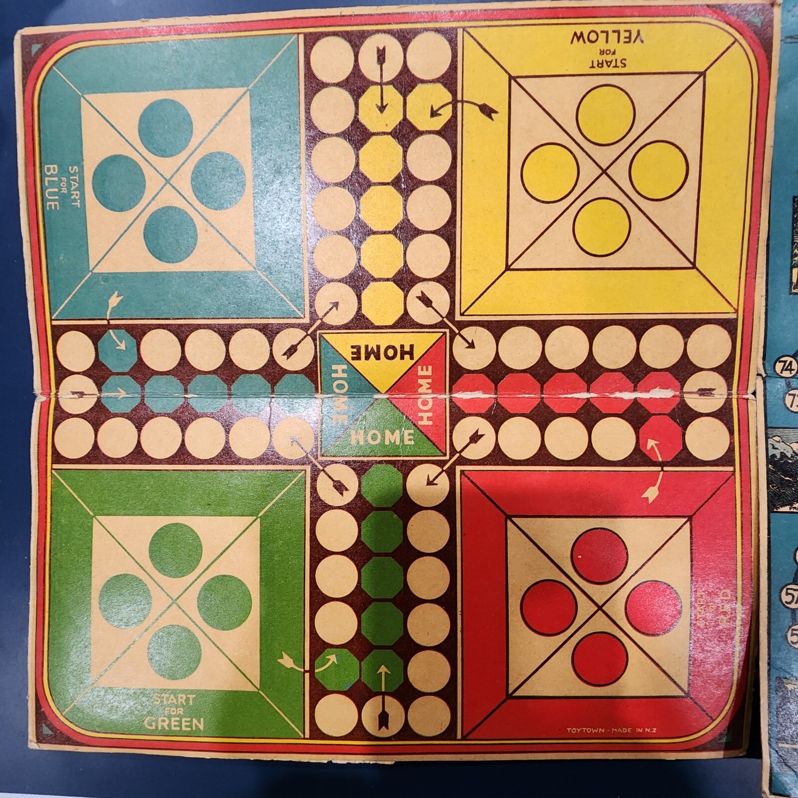 Vintage LUDO Aeroplane Race round New Zealand Toytown Board Only RARE