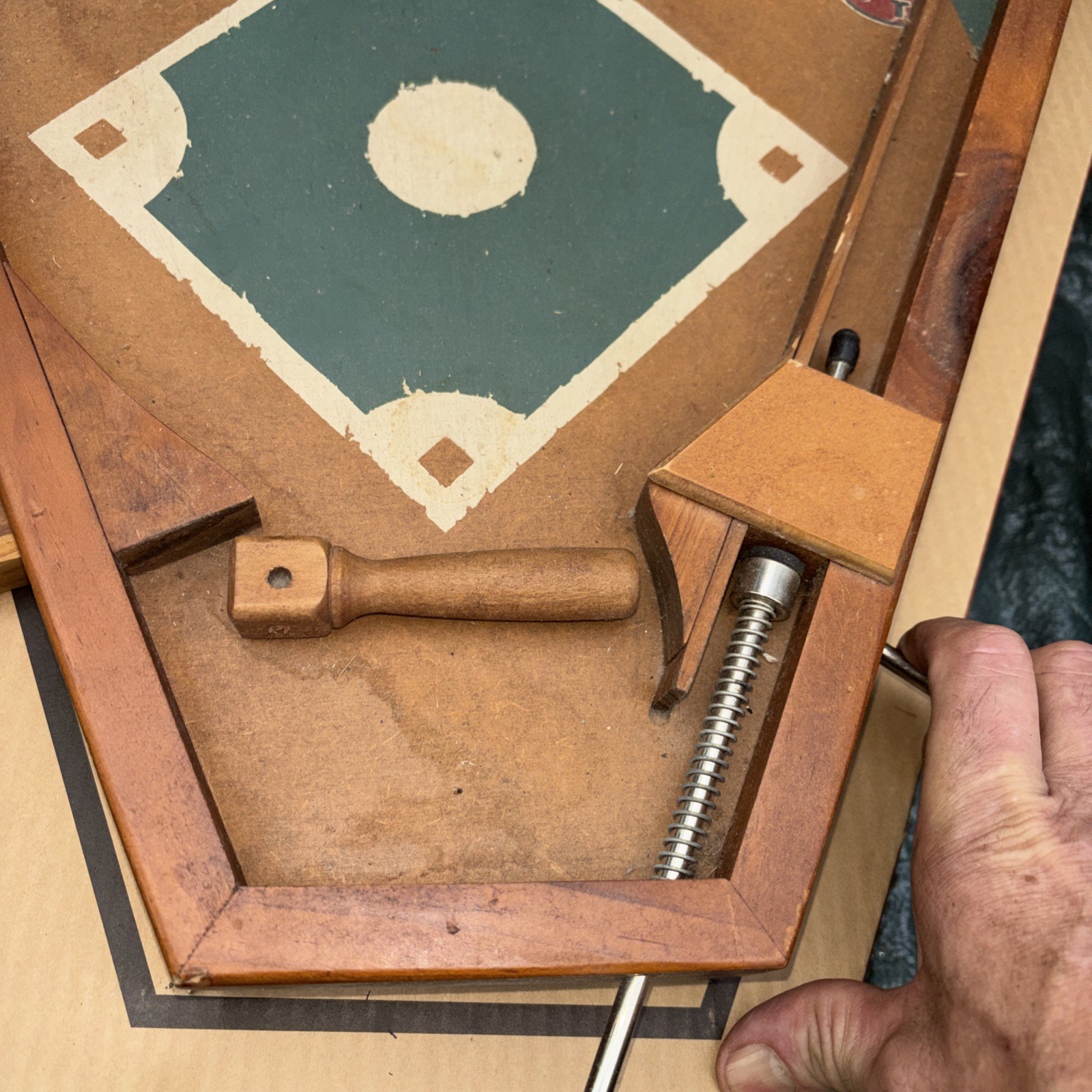 Old Century Wooden Baseball Pinball Style Game LARGE 2003 See Description