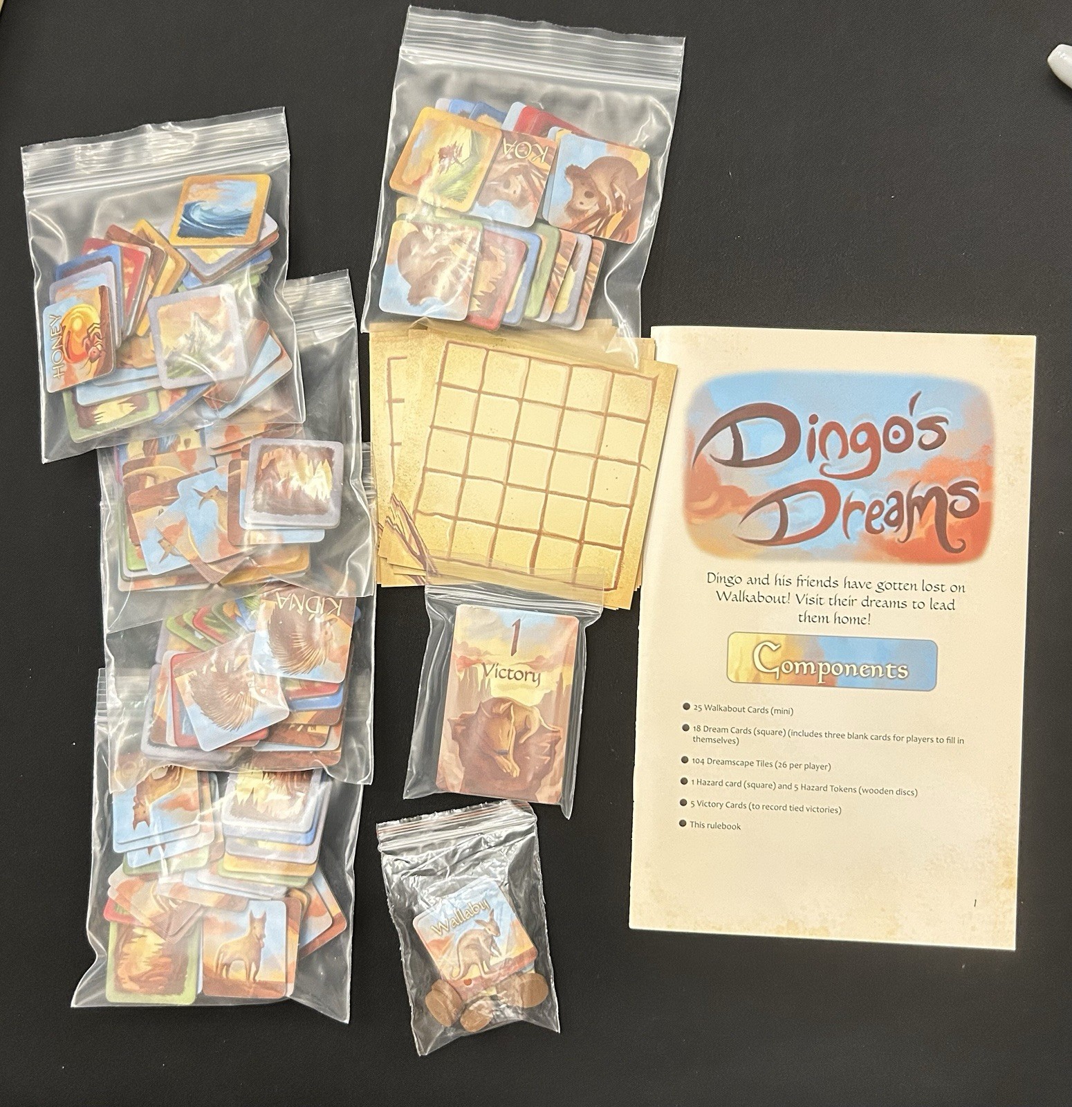 Dingo’s Dreams 2015 Seegert Board Game Red Raven Games Complete NM
