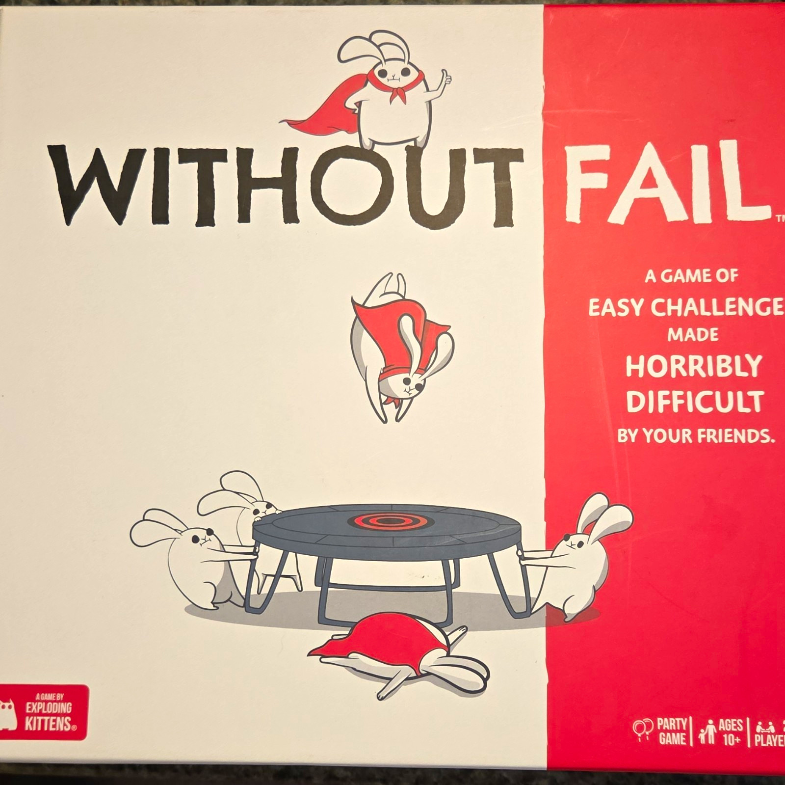 Exploding Kittens Without Fail Challenges Party Game w/ Dice & Sand Timer 2+ 10+