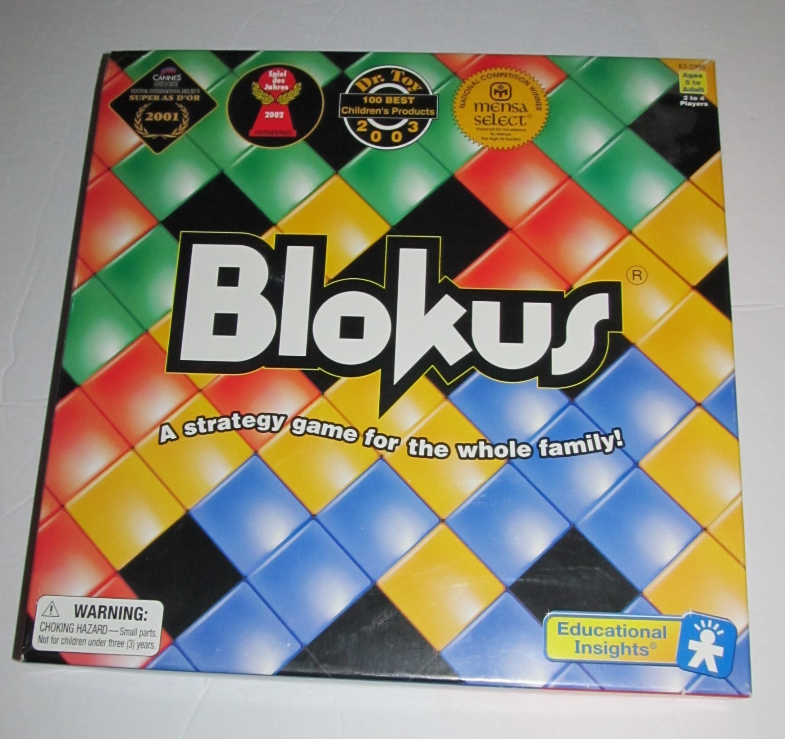 Blokus 2005 Strategy Family Board Game, Educational Insights NEW in OPEN Box