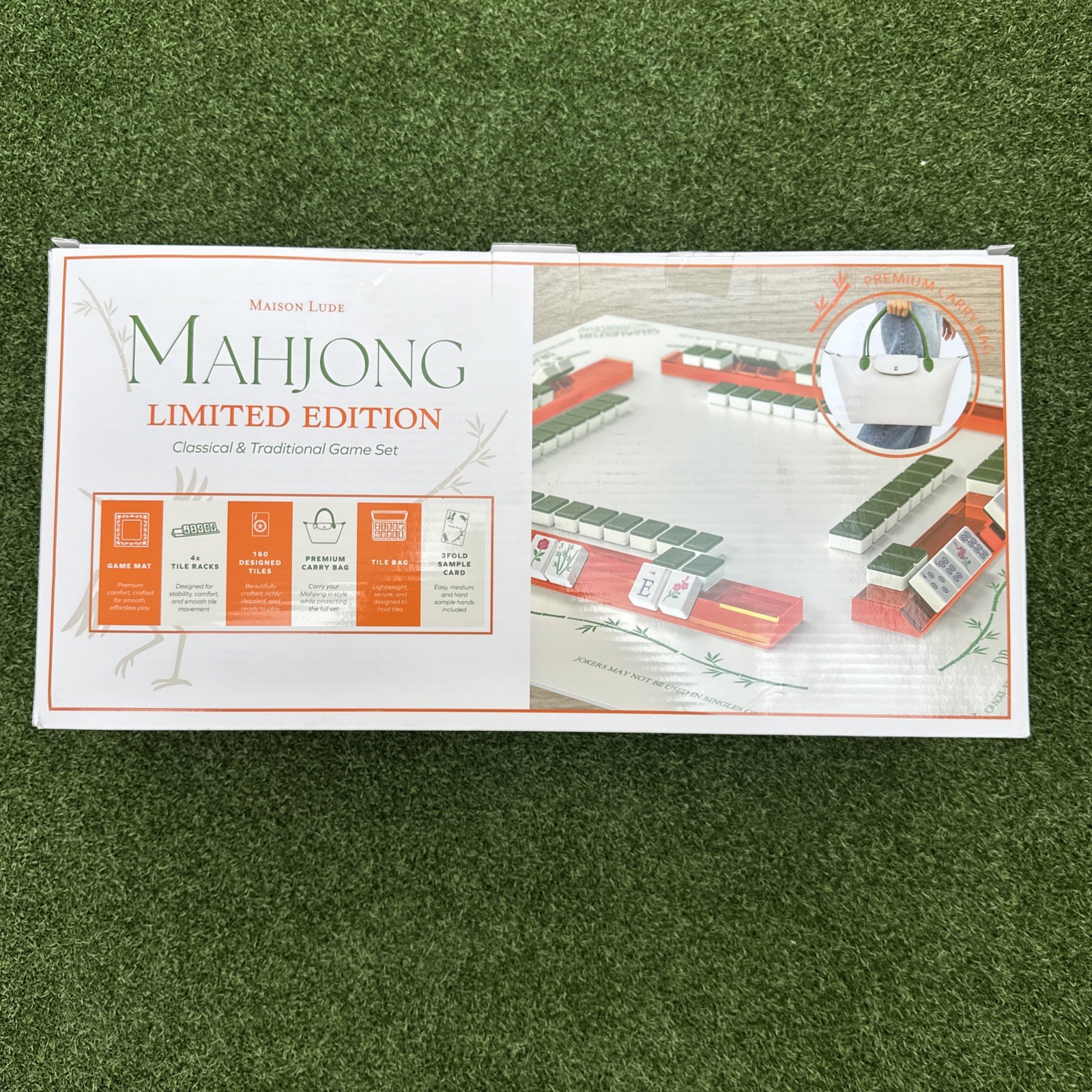 Maison Lude Mahjong Limited Edition 160 Tile Set Premium Mat, Leather Bag SEALED