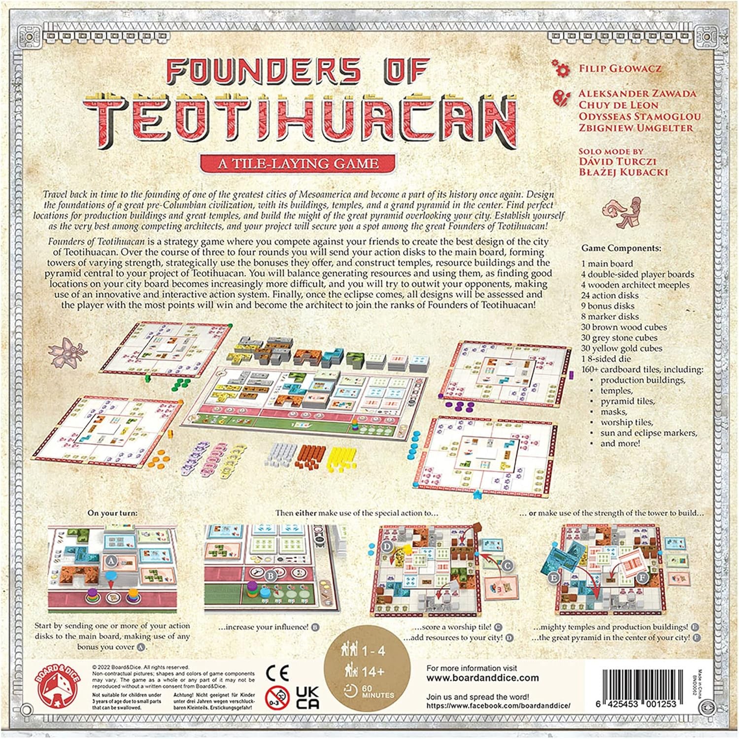 GTS Distribution BUCANEIROS Founders of Teotihuacan-Tile Laying-Board Game, Anci